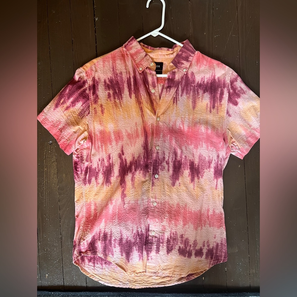 Bonobos Tie-Dye Riviera Short Sleeve Button—Down Medium